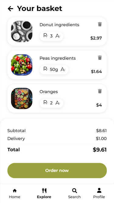 Meal Kit Delivery App - Cart | Appzroot