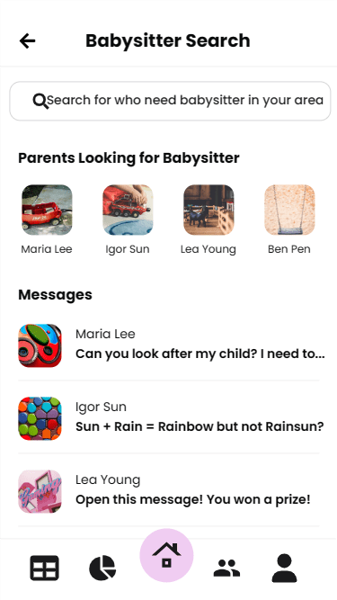Babysitting App - Babysitter Search Results | Appzroot