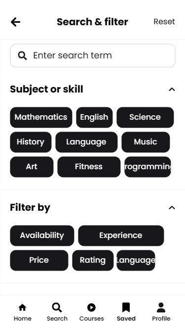 Tutoring & Education App - Search | Appzroot